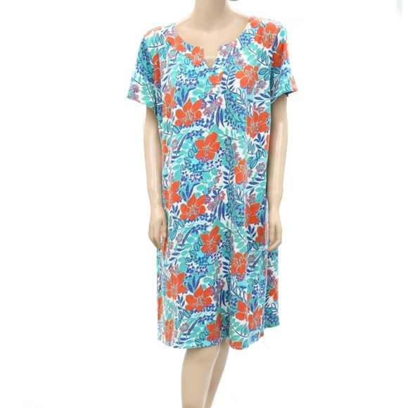 TALBOTS Tropical Cotton Dress, EUC - Picture 1 of 12